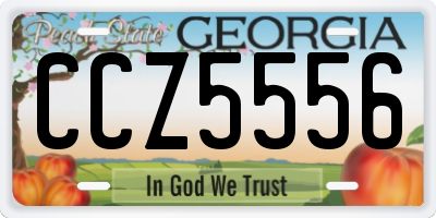 GA license plate CCZ5556