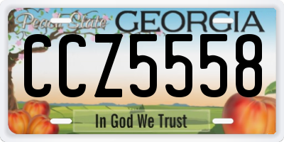 GA license plate CCZ5558
