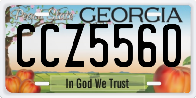 GA license plate CCZ5560
