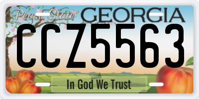 GA license plate CCZ5563