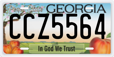 GA license plate CCZ5564