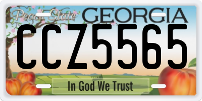 GA license plate CCZ5565