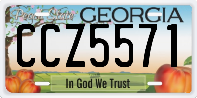 GA license plate CCZ5571
