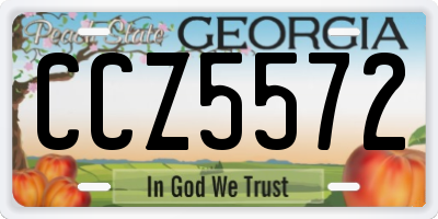 GA license plate CCZ5572