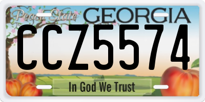 GA license plate CCZ5574