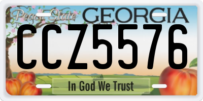 GA license plate CCZ5576