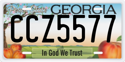 GA license plate CCZ5577