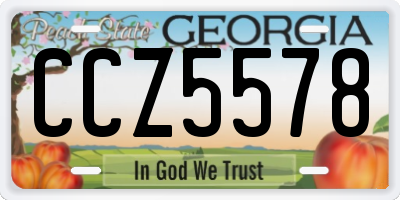 GA license plate CCZ5578