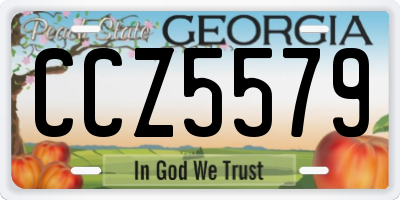 GA license plate CCZ5579