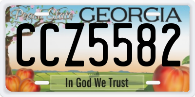 GA license plate CCZ5582