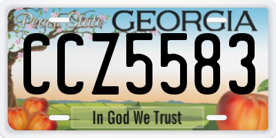 GA license plate CCZ5583