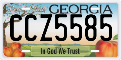 GA license plate CCZ5585