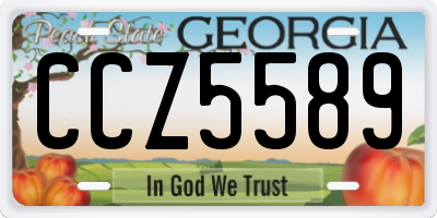 GA license plate CCZ5589