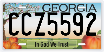 GA license plate CCZ5592