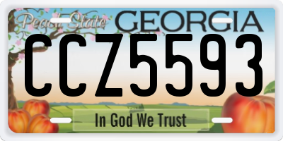 GA license plate CCZ5593