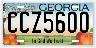 GA license plate CCZ5600