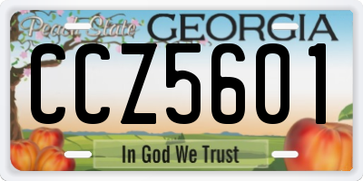 GA license plate CCZ5601