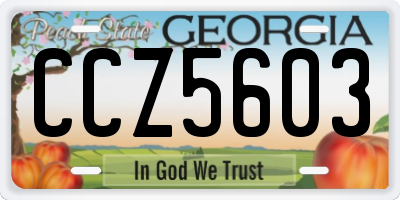 GA license plate CCZ5603