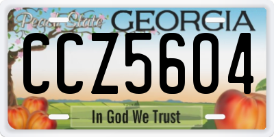 GA license plate CCZ5604