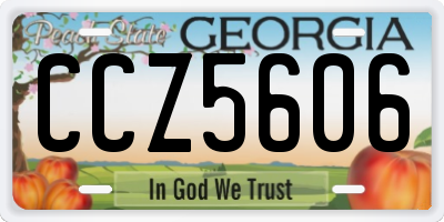 GA license plate CCZ5606