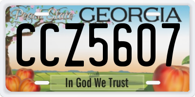 GA license plate CCZ5607