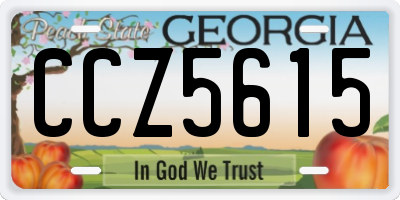 GA license plate CCZ5615