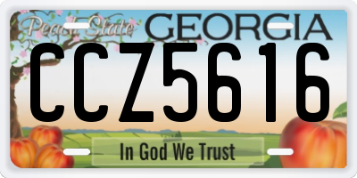 GA license plate CCZ5616