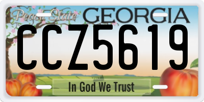 GA license plate CCZ5619