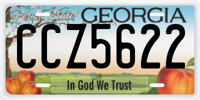 GA license plate CCZ5622