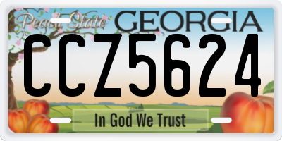 GA license plate CCZ5624