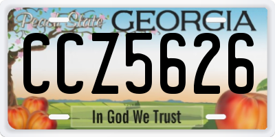 GA license plate CCZ5626