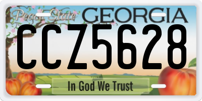 GA license plate CCZ5628