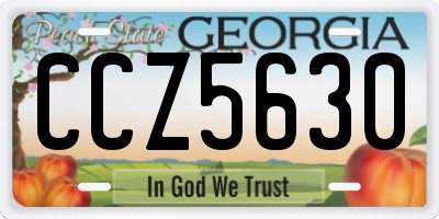 GA license plate CCZ5630