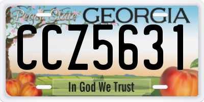 GA license plate CCZ5631