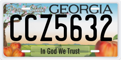 GA license plate CCZ5632
