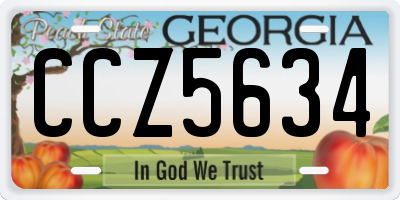 GA license plate CCZ5634
