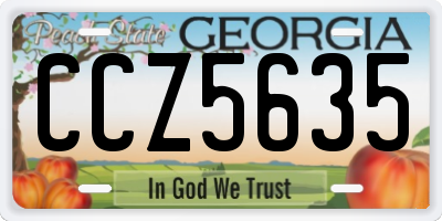 GA license plate CCZ5635