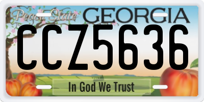 GA license plate CCZ5636