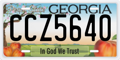 GA license plate CCZ5640
