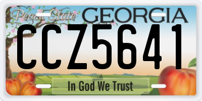 GA license plate CCZ5641