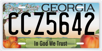 GA license plate CCZ5642