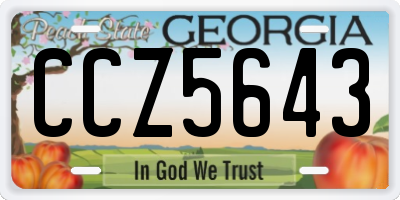 GA license plate CCZ5643