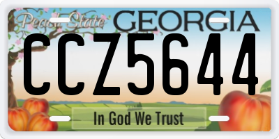 GA license plate CCZ5644