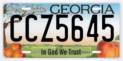 GA license plate CCZ5645