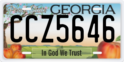 GA license plate CCZ5646