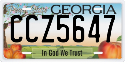 GA license plate CCZ5647