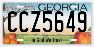 GA license plate CCZ5649