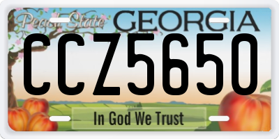 GA license plate CCZ5650