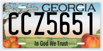 GA license plate CCZ5651