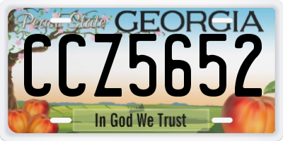 GA license plate CCZ5652